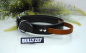 Lederhalsband 80cm schwarz mit Griff in Cognac Hetzhalsband