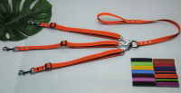 Leine + 3 Schenkel / Koppel-Leine erweiterbar, verstellbar gummiert 20mm