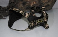 Bullyzei Gurtbandgeschirr Leder Premium Tarn-Grün Gr.S