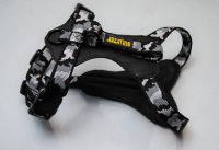 Bullyzei Gurtbandgeschirr Leder Premium Schneetarn Gr.S