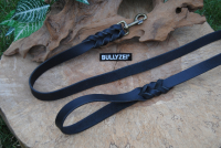 Lederleine geflochten 25mm x 1m ohne Schlaufe schwarz -
