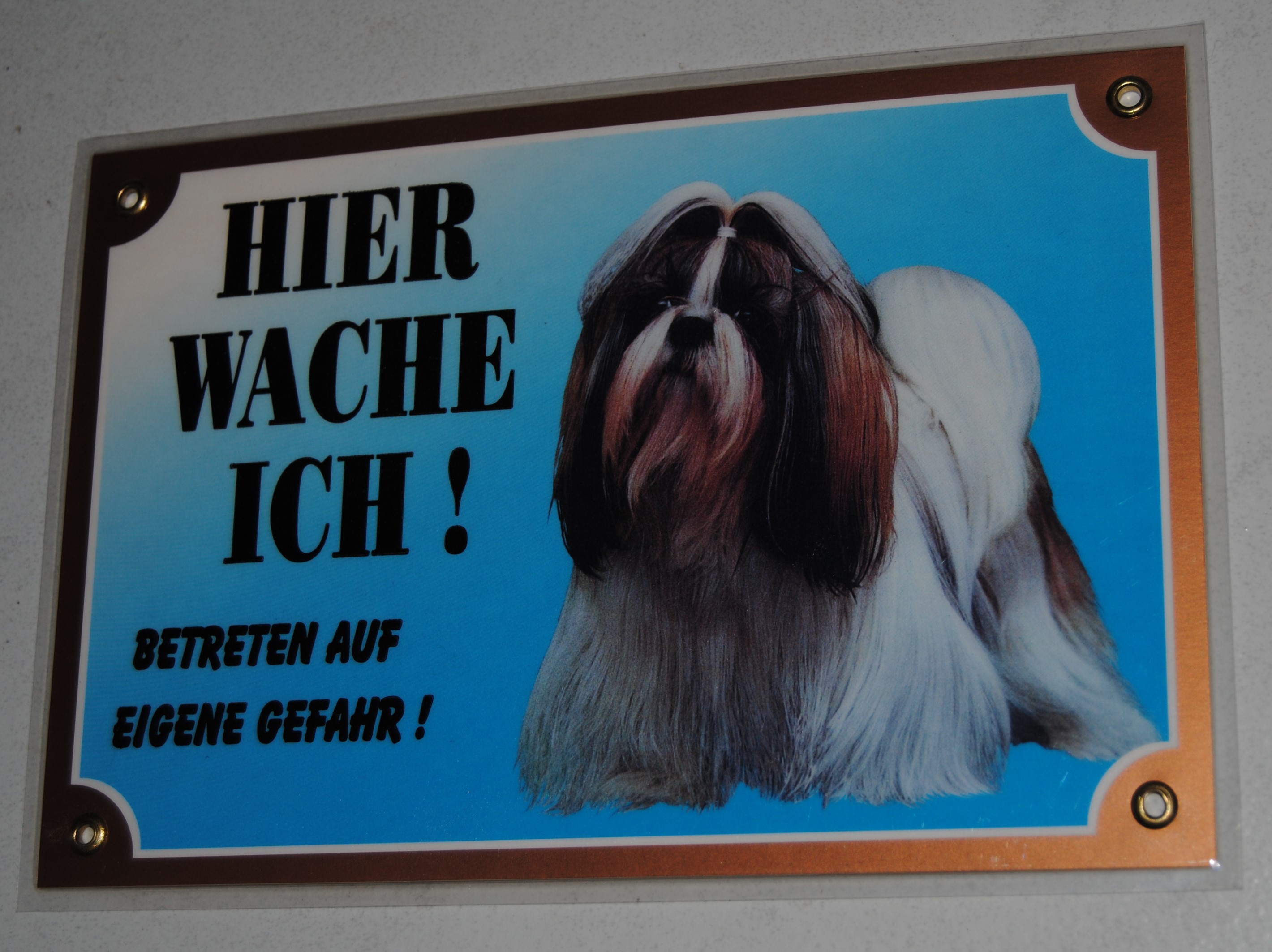 Warnschild „Hier Wache Ich“ – Alu 12x20 Cm, Gelb/schwarz, Wetterfest Für Garten & Hof