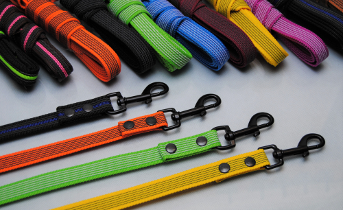 Bullyzei Kurzführer gummiert 20mm x 40cm  ohne Schlaufe, schwarzer Karabiner