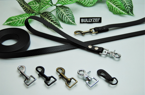 Bullyzei Leine PVC 20mm x 1m ohne Schlaufe, Schwarz
