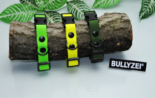 Bullyzei Halsband PVC 20mm Neon-Grün verstellbar