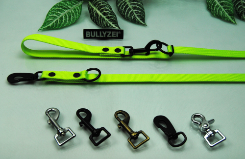 Bullyzei Leine Schlauchgurt verstellbar 25mm x 4m  Neon