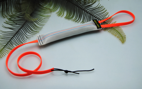 Peitsche Feuerwehrschlauch 20cm Schlaufe PVC Orange