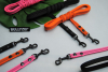 Bullyzei Leine gummiert 15mm x 2m mit Schlaufe, schwarzer Karabiner