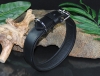 Lederhalsband 60cm schwarz, D-Ring bei der Schnalle